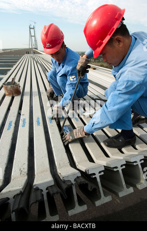 Modulare Kompensatoren für die Brücke deck an Runyang Brücke in China derzeit die längste Brücke in China Stockfoto