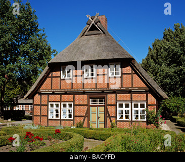 Lüneburg Heath Traditionshaus im Schröers Hof, Neuenkirchen, Niedersachsen, Deutschland. Stockfoto