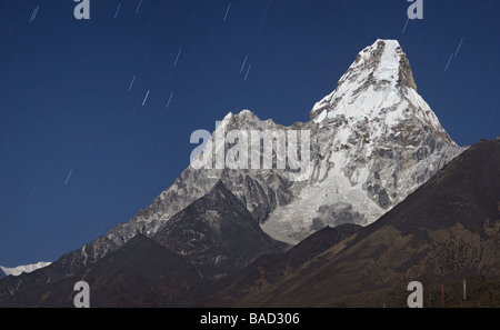 Nacht Panorama der Ama Dablam von Tengboche Kloster Khumbu Nepal 2007 Stockfoto