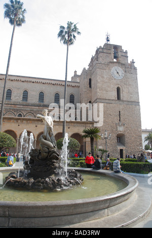 Kathedrale in der Stadt von Monreale, Palermo, Sizilien, Italien Stockfoto