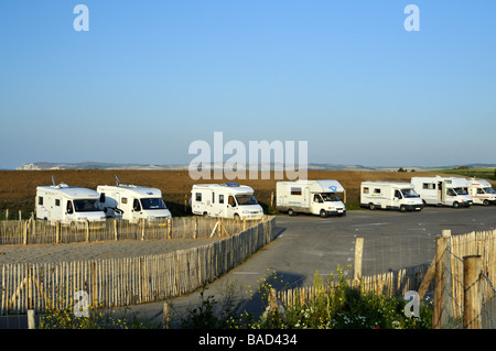 Wohnmobile am Cap Gris-Nez zwischen Boulogne und Calais Frankreich Stockfoto