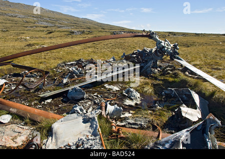 Wrack eines Chinook-Hubschraubers die stürzte während des Falkland-Konflikt in der Nähe von Stanley, Falkland-Inseln. Stockfoto