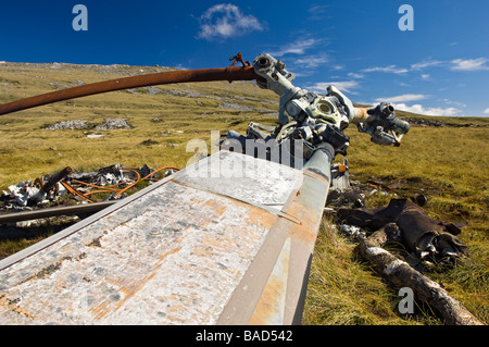 Wrack eines Chinook-Hubschraubers die stürzte während des Falkland-Konflikt in der Nähe von Stanley, Falkland-Inseln. Stockfoto