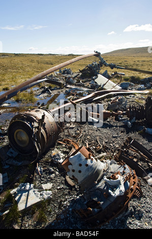 Wrack eines Chinook-Hubschraubers die stürzte während des Falkland-Konflikt in der Nähe von Stanley, Falkland-Inseln. Stockfoto