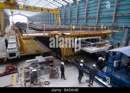 Fertigteile-Bereich für Spannbeton, die voller Länge Box Träger Viadukt Ansatz zu Incheon-Brücke in Seoul Südkorea erstreckt sich über Stockfoto