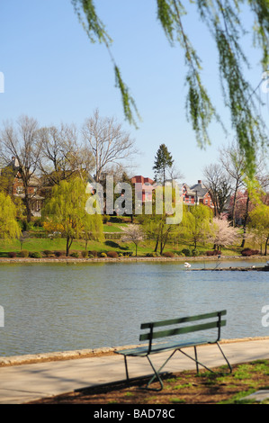 USA Maryland Washington County Stadt Park von Hagerstown MD See und Pfade Stockfoto