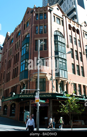 Johnson s Eckgebäude Brooklyn Hotel George Street Central Business District Sydney NSW Australia Stockfoto