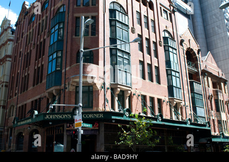 Johnson s Eckgebäude Brooklyn Hotel George Street Central Business District Sydney NSW Australia Stockfoto