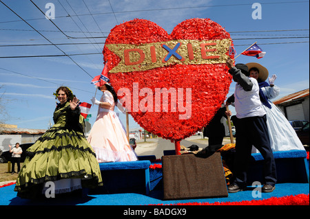 Das Herz von Dixie Float in Strawberry Festival Parade Plant City Florida Stockfoto