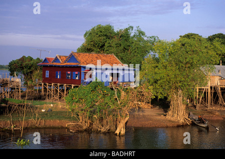 Kambodscha, Provinz Kompong Chhnang, Tonle Sap See, Kompong Chhnang Dorf Stockfoto