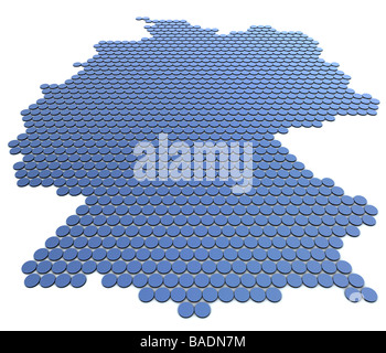 Abstrakte Darstellung einer deutschen Karte um den Umriss des Landes anzuzeigen. Bild wird als eine hohe Auflösung 3D-Rendering hergestellt. Stockfoto