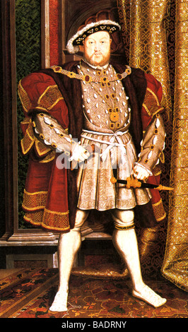 Heinrich VIII. eine viktorianische Gravur basierend auf Holbein s Porträt von 1537 Stockfoto