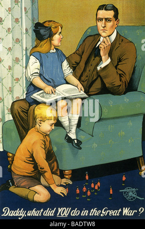 WWI RECRUITING POSTER von Savile Lumley entworfen und veröffentlicht im Jahre 1915 Stockfoto