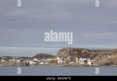 Nebel über Hafen, Twillingate, Neufundland, Kanada Stockfoto