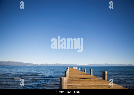 Dock am Lake Tahoe, Kalifornien, USA Stockfoto