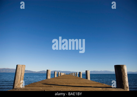 Dock am Lake Tahoe, Kalifornien, USA Stockfoto