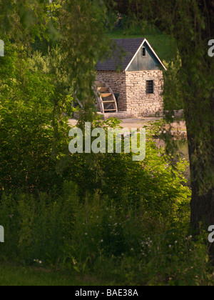 Mühle mit Wasserrad Stockfoto