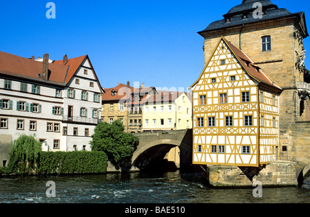 Allemagne, Bayern, Upper Franconia Region Bamberg, Weltkulturerbe der UNESCO, Altes Rathaus (Ehemaliges Rathaus) eingestuft Stockfoto