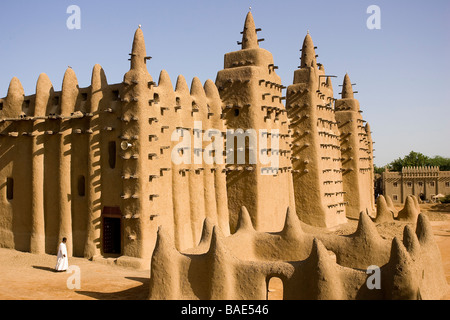 Mali, Mopti Region und Djenne, von der UNESCO als Weltkulturerbe klassifiziert Moschee Stockfoto
