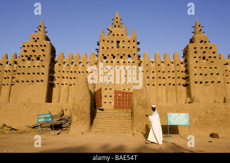 Mali, Mopti Region und Djenne, von der UNESCO als Weltkulturerbe klassifiziert Moschee Stockfoto