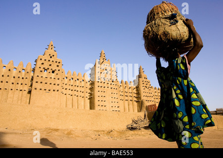 Mali, Mopti Region und Djenne, von der UNESCO als Weltkulturerbe klassifiziert Moschee Stockfoto