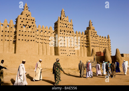 Mali, Mopti Region und Djenne, von der UNESCO als Weltkulturerbe klassifiziert Moschee Stockfoto