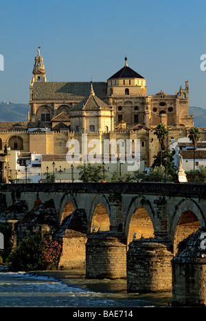 Spanien, Andalusien, Cordoba, Altstadt Weltkulturerbe der UNESCO, die römische Brücke über den Fluss Guadalquivir und Stockfoto