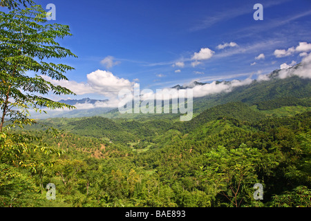 Schöne Landschaft mit grünen Bergen rund um Mai Chau Minderheit Dorf. Vietnam Stockfoto