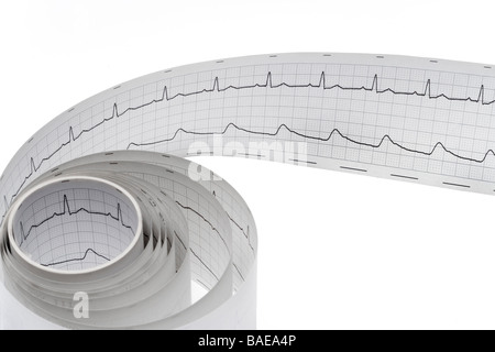 Roll der regelmäßigen Elektro Kardiogramm Stockfoto