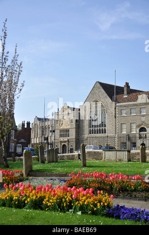 Das Rathaus und Trinity Guildhall, Markt Samstag Platz, King's Lynn, Norfolk, England, Vereinigtes Königreich Stockfoto