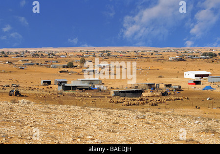 Israels Negev Wüste Hütten in einem Beduinen-Dorf Stockfoto