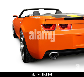 Nahaufnahme von orange Sportwagen zurück Stockfoto