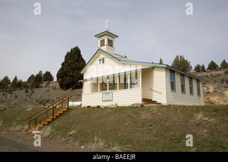 USA OREGON CROOKED RIVER VALLEY The Paulina Gemeinde Kapelle in der winzigen isoliert Ranch Stadt von Paulina, Oregon. Stockfoto