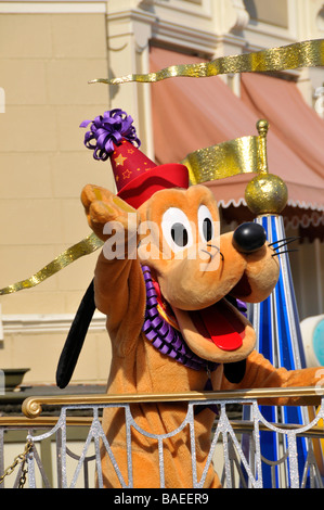 Pluto im Walt Disney Magic Kingdom Theme Park Orlando Florida Central Stockfoto