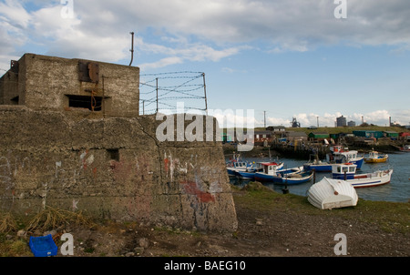 Angelboote/Fischerboote im Paddy es Loch, Redcar, Cleveland Stockfoto