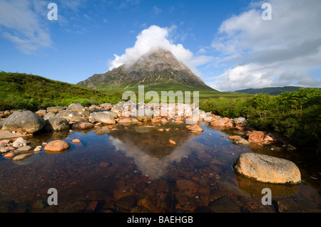 Buachaille Etive Mor von Rannoch Moor, in der Nähe von Glen Coe, Highland Region, Scotland, UK Stockfoto