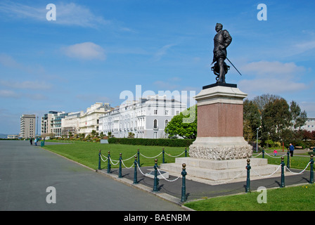 Die Statue des "Sir Francis Drake" auf die Hacke in Plymouth in Devon, England, uk Stockfoto