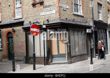 Straßenecke Brick Lane Sclater Street London England Stockfoto