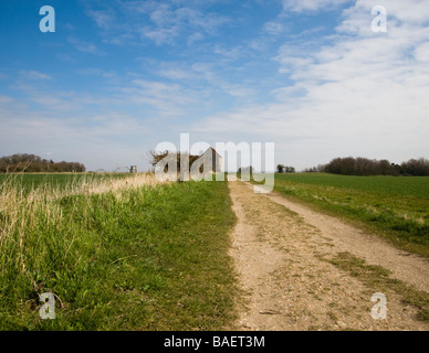 Die Ansicht der St.-Peter Kapelle, die Pilger begrüßt, sobald er sich die Kirche, die im 654AD eingeweiht und dient noch heute. Stockfoto