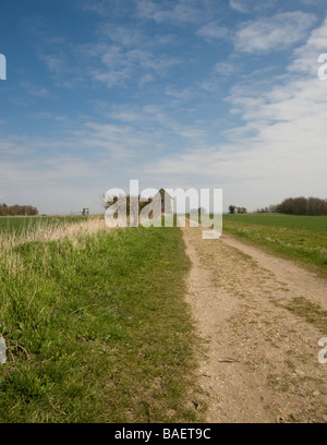 Die Ansicht der St.-Peter Kapelle, die Pilger begrüßt, sobald er sich die Kirche, die im 654AD eingeweiht und dient noch heute. Stockfoto