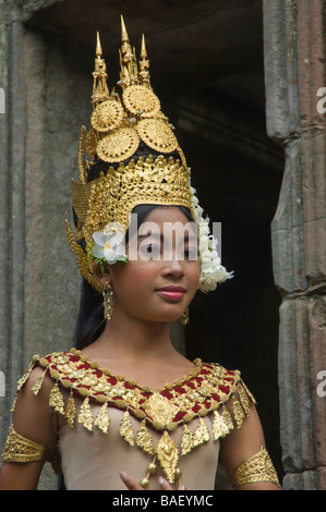 Apsara Tänzerin Ta Som Tempel Angkor Siem Reap Kambodscha Stockfoto