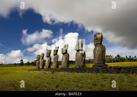 Ahu Akivi Moai - Osterinsel, Chile Stockfoto