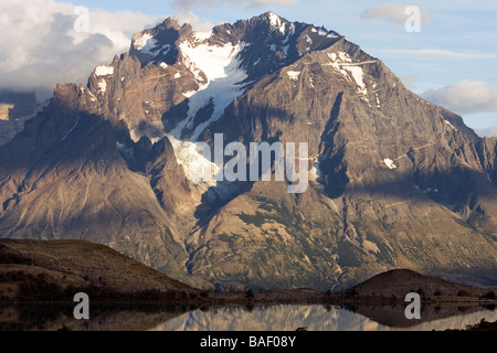 Ansicht von Paine Grande vom Mirador Del Payne / Estancia El Lazo - Region Patagonien, Chile Stockfoto
