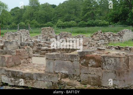 Die Ruinen von Bordesley Abbey eine mittelalterliche Zisterzienser-Abtei in der Nähe von Redditch, Worcestershire. Während der Auflösung zerstört im Jahre 1538. Stockfoto