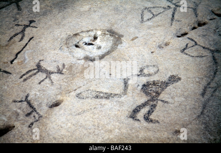 Ontario Kanada Petroglyphs Provincial Park die Lehre rockt einheimischen indischen Schnitzereien Stockfoto