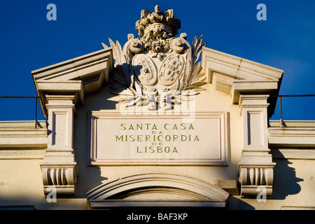 Lissabon PORTUGAL reich verzierte Wappen Santa Casa da Misericordia Kirche im Viertel Bairro Alto obere Stadt Stockfoto