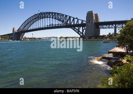 Sydney Harbour Bridge gesehen von Kirribilli, North Shore Stockfoto