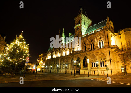 Northampton Guildhall auf ein Weihnachten Abend, Northampton, England, UK Stockfoto