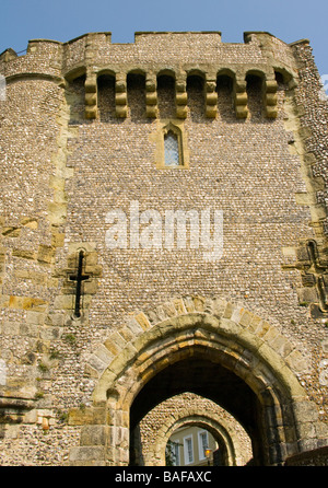 Die Barbican Torturm Lewes Castle East Sussex Stockfoto