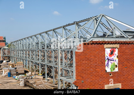 UK England Salford Langworthy Schornstein Park urban terrassierten Gehäuse wird umgestaltete Beibehaltung Fassade Stockfoto